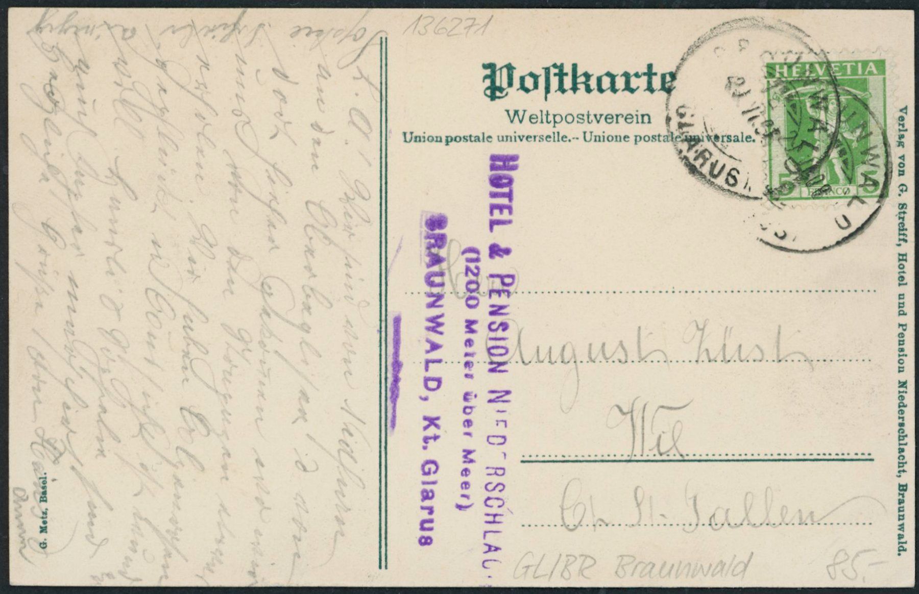 Cartoline postali: GL Braunwald – Usato da Schindellegi venduto da leecollect 1