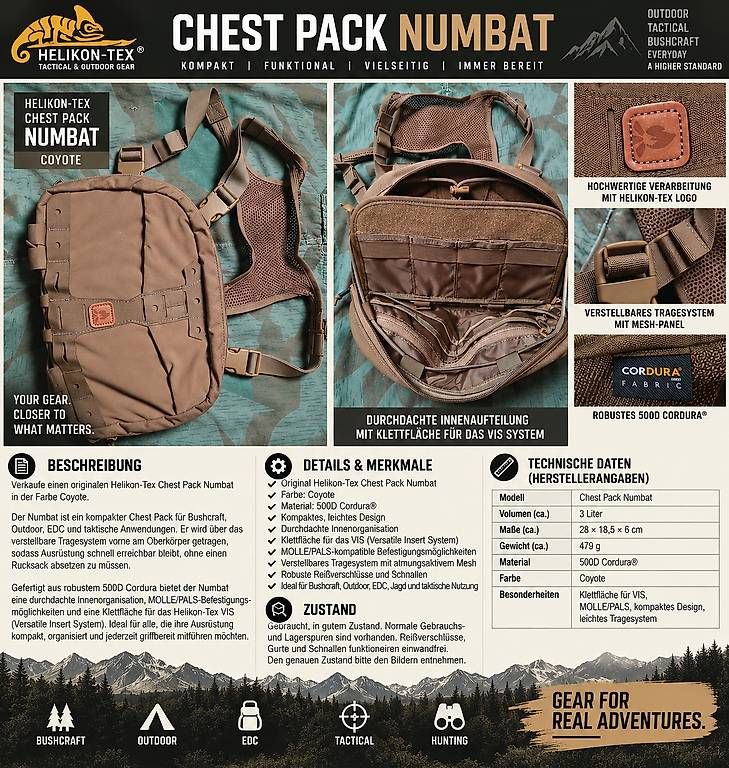 Helikon-Tex Rucksäcke: Helikon-Tex Chest Pack Numbat – Gebraucht aus Rothenfluh von BushOps