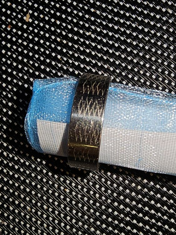 AISI Ring Edelstahl Ring mit Fischrücken Muster Gr 22 (Neu (gemäss