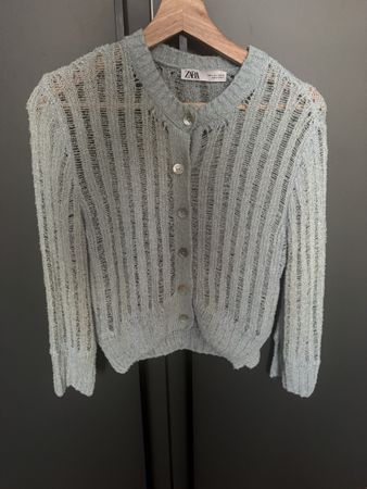Strickjacke Zara hellblau grob gestrickt Grösse S neu