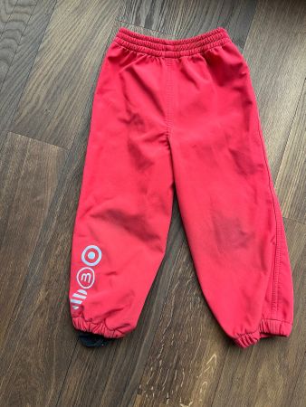 Überziehhose Hose Softshellhose Gr. 92 Kinder rot Minymo