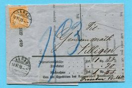 Faltbrief NN von Aarau nach Villigen 1875