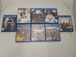 Acht PlayStation 4 Spiele, Konvolut diverse Titel