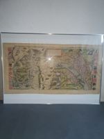 Alte historische Karte von Basel mit Rahmen 64 x 90.5 cm