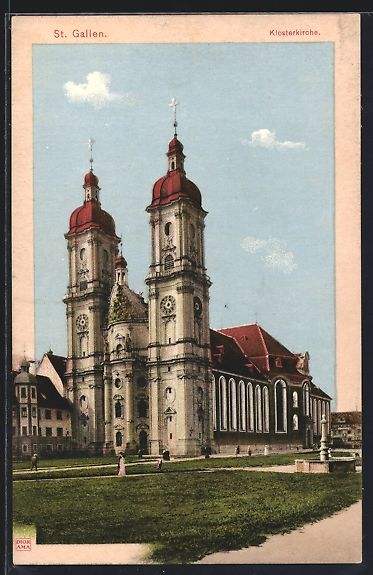 Cartoline postali: St. Gallen, Blick auf die Klosterkirche – Usato da Berlin venduto da bartko-reher