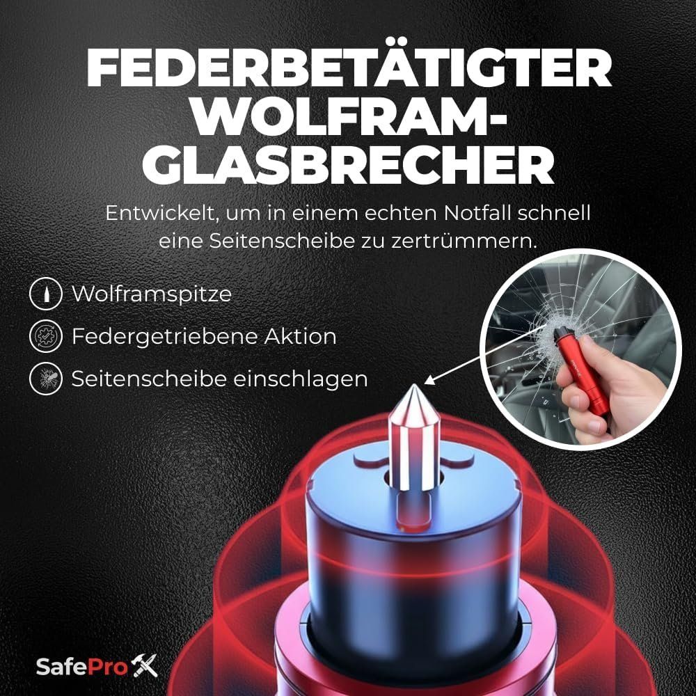 Alle Werkzeuge: 2er-Pack Notfallhammer Auto mit Gurtschneider & Federkörner- – Neu und originalverpackt aus Schaffhausen von Gipfelgut 4