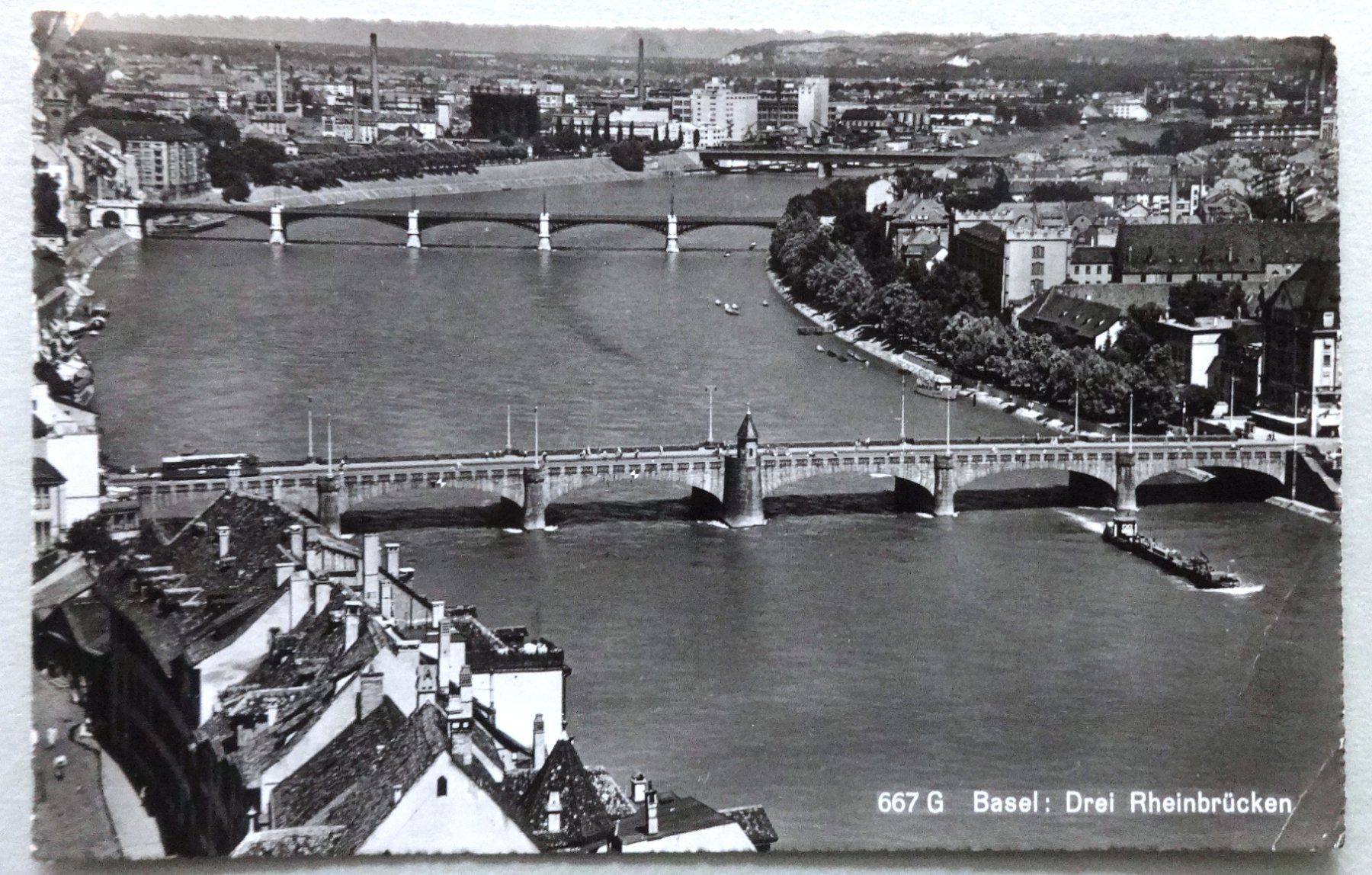 Cartoline postali: Basel : Drei Rheinbrücken – Difettoso da Fétigny venduto da Billy2miny
