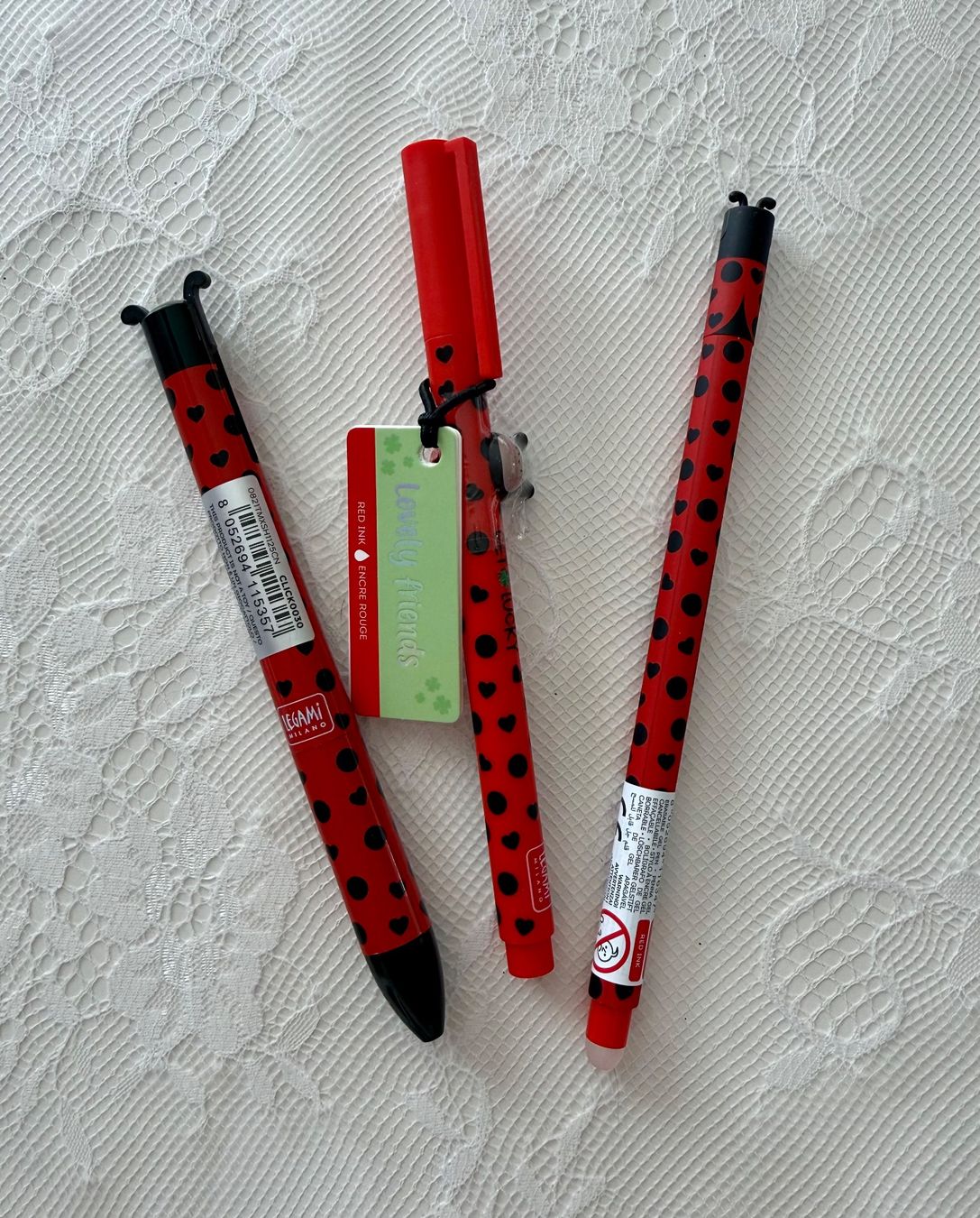 Legami Penna & Evidenziatori: 3 penne Legami  Ladybug GET LUCKY – Nuovo (secondo la descrizione) da Breganzona venduto da mas_tv72 1