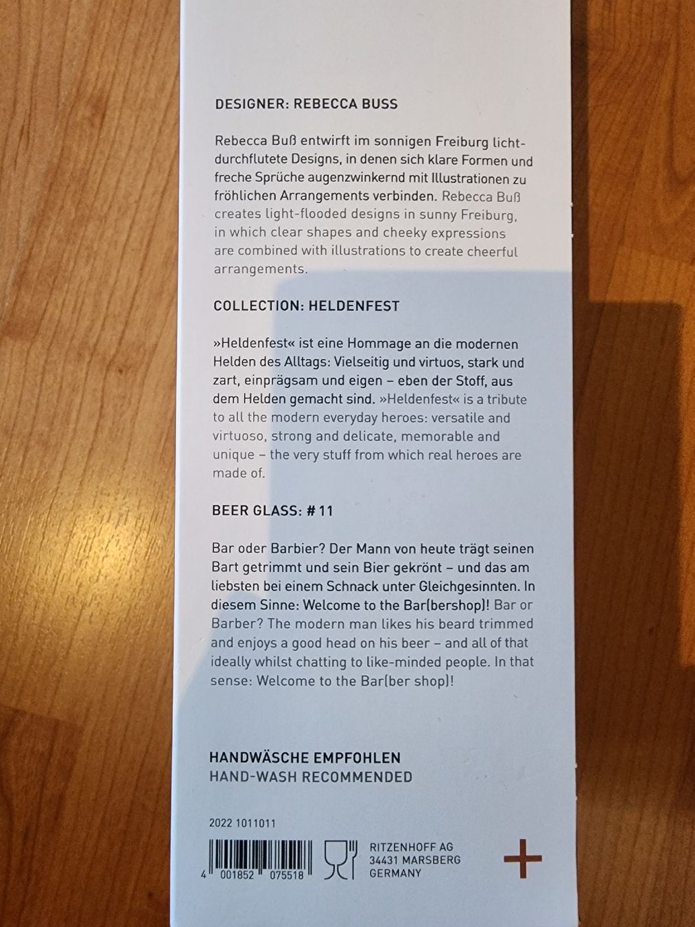 Ritzenhoff Bicchieri: Ritzenhoff Bierglas #11 Heldenfest neu – Nuovo e nell'imballaggio originale da Berneck venduto da erato6 4