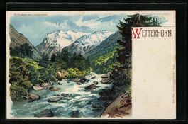 Litho Wetterhorn, Blick auf das Massiv, 