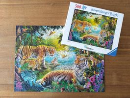 Tiger Family in the Oasis, Ravensburger Puzzle, 500 Stück