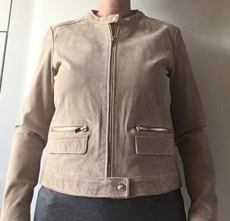 Manteau Mango printemps en Daim veste cuir/peau beige M