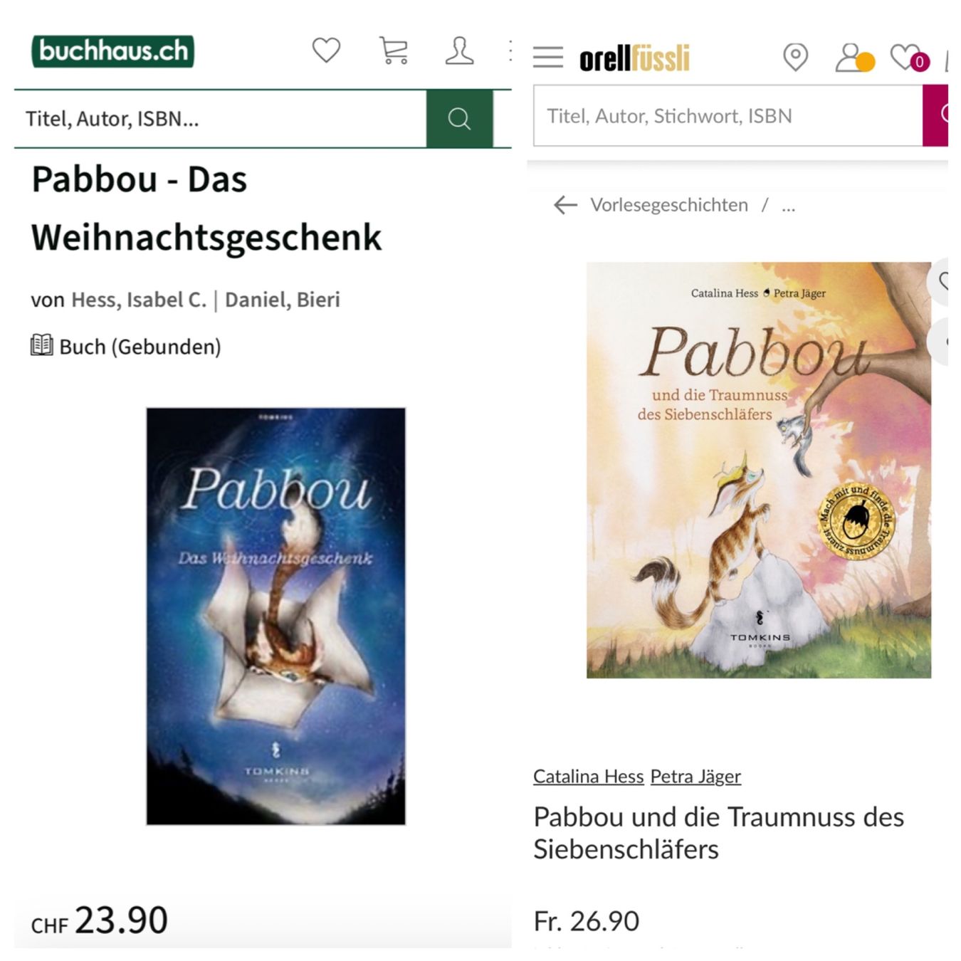 Libri: 2 x Kinderbuch - Kater Pabbou – Nuovo (secondo la descrizione) da Zollikon venduto da Krenapf 9
