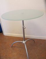 Vintage Beistelltisch Glas & Metall | Höhenverstellbar