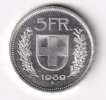 5 Franken 1969 fast unz