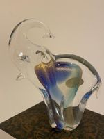 Murano Glas Elefant mit Goldeinlagen/Neu
