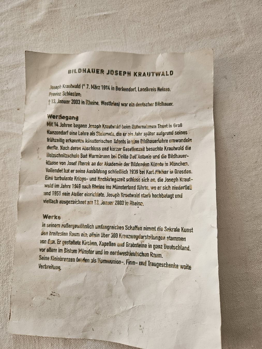 Medaglie: Bronzemedaille Joseph Krautwald Mutter mit Kind  – Usato da Wädenswil venduto da Jsi.Z01 2