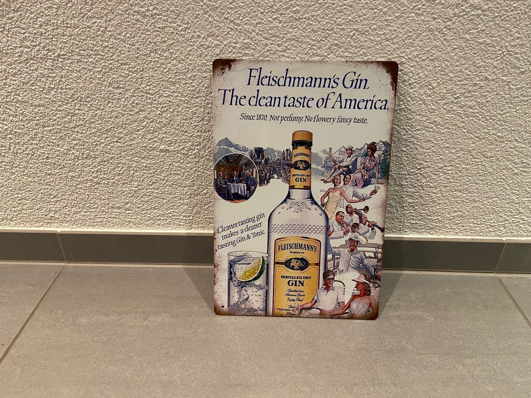 Insegne: FLEISCHMANN‘S GIN  / NEU / BLECHSCHILD/ 1 Pcs. – Nuovo e nell'imballaggio originale da Seon venduto da Aaargauer01 4