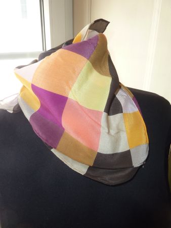 foulard a carreaux en soie codello unisexe