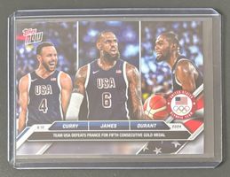 NBA Lebron Curry Durant 2024 Topps Now USA Olympia Card