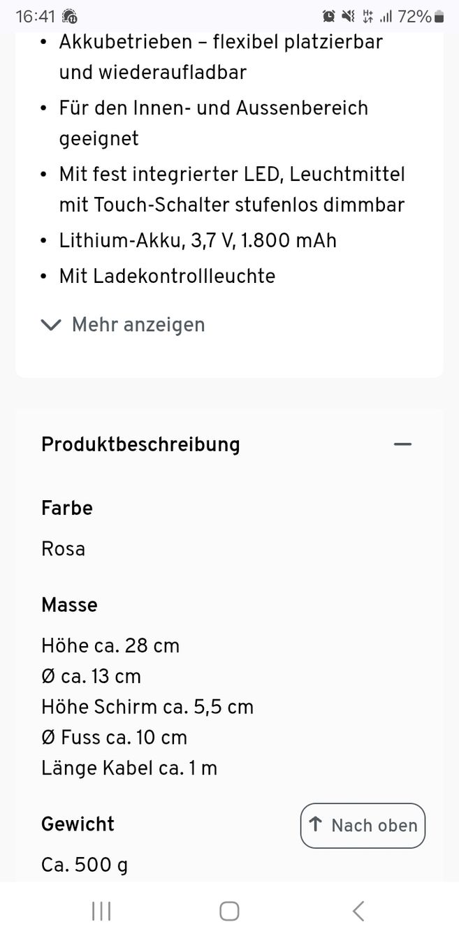 Lampen: Tchibo LED-Akku-Tischleuchte rosa – Neu (gemäss Beschreibung) aus Zürich von mel_nj78 8