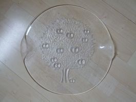Tortenplatte  evt Kosta Boda Glas-Vorlageplatte "Apfelbaum"
