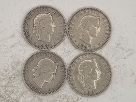 20 rappen 1887 Seltene Jahre, Lot 4 Stück