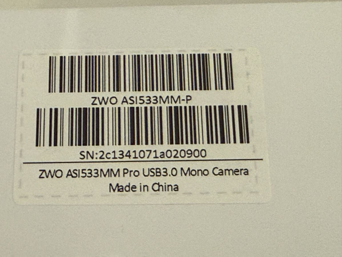 Zwo Fotocamera: ZWO ASI533MM Pro Mono Camera – Usato da Arlesheim venduto da Dilong 3