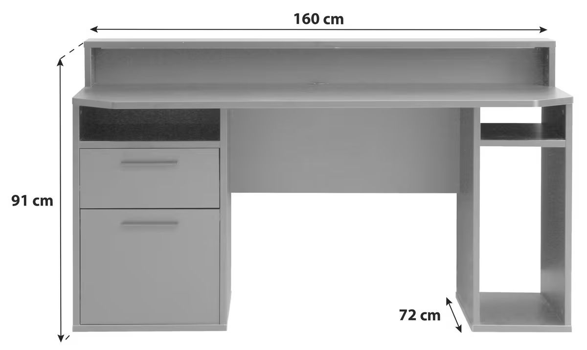 Schreibtische: Gaming Desk / Computer Desk 160 cm – Black – Storage & Cable – Gebraucht aus Winterthur von Idk21 3