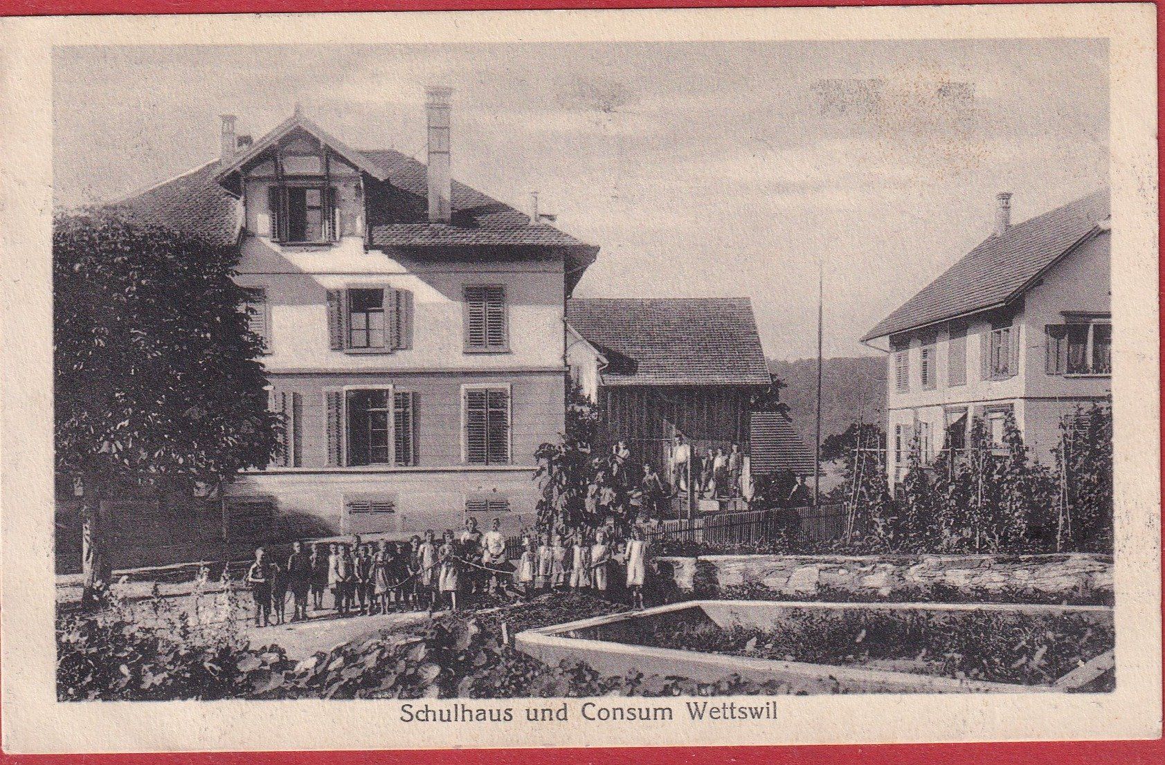 Cartoline postali: Wettswil - Schulhaus - 1926 – Usato da Orvin venduto da Pyaeschli