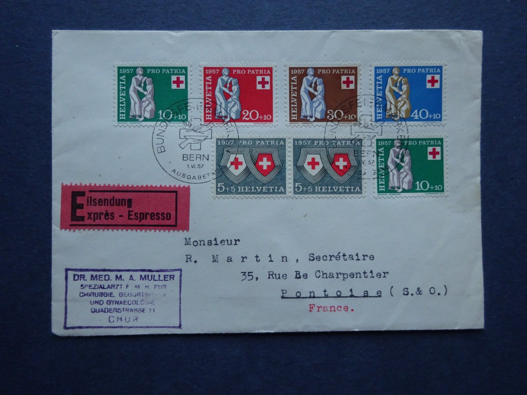 Tutti i francobolli: 1957 Pro Patria FDC – Usato da Appenzell-Steinegg venduto da adi1975