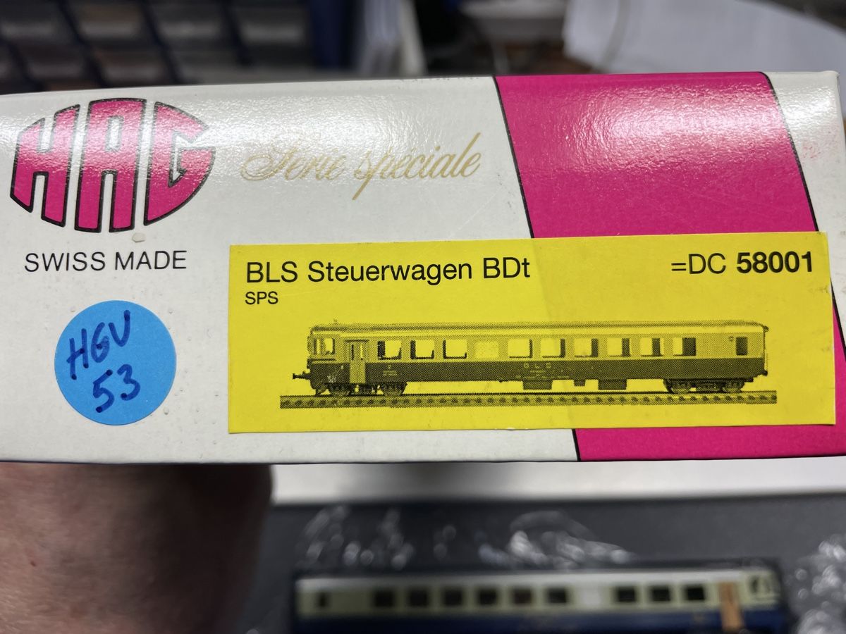 Hag Modellini di ferrovie: Hag BLS Steuerwagen BDt=DC 58001 – Nuovo e nell'imballaggio originale da Gossau SG venduto da Krokodil344 1