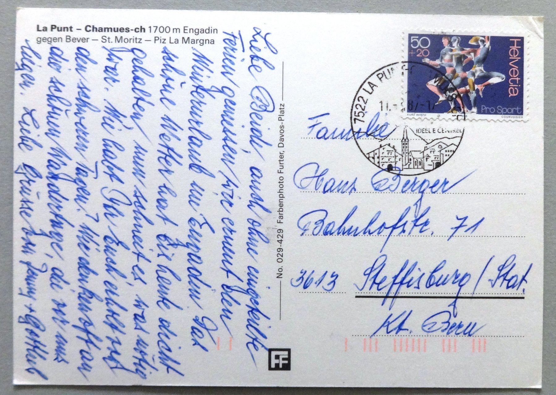 Cartoline postali: La Punt - Chamues-ch, Engadin – Difettoso da Fétigny venduto da Billy2miny 1