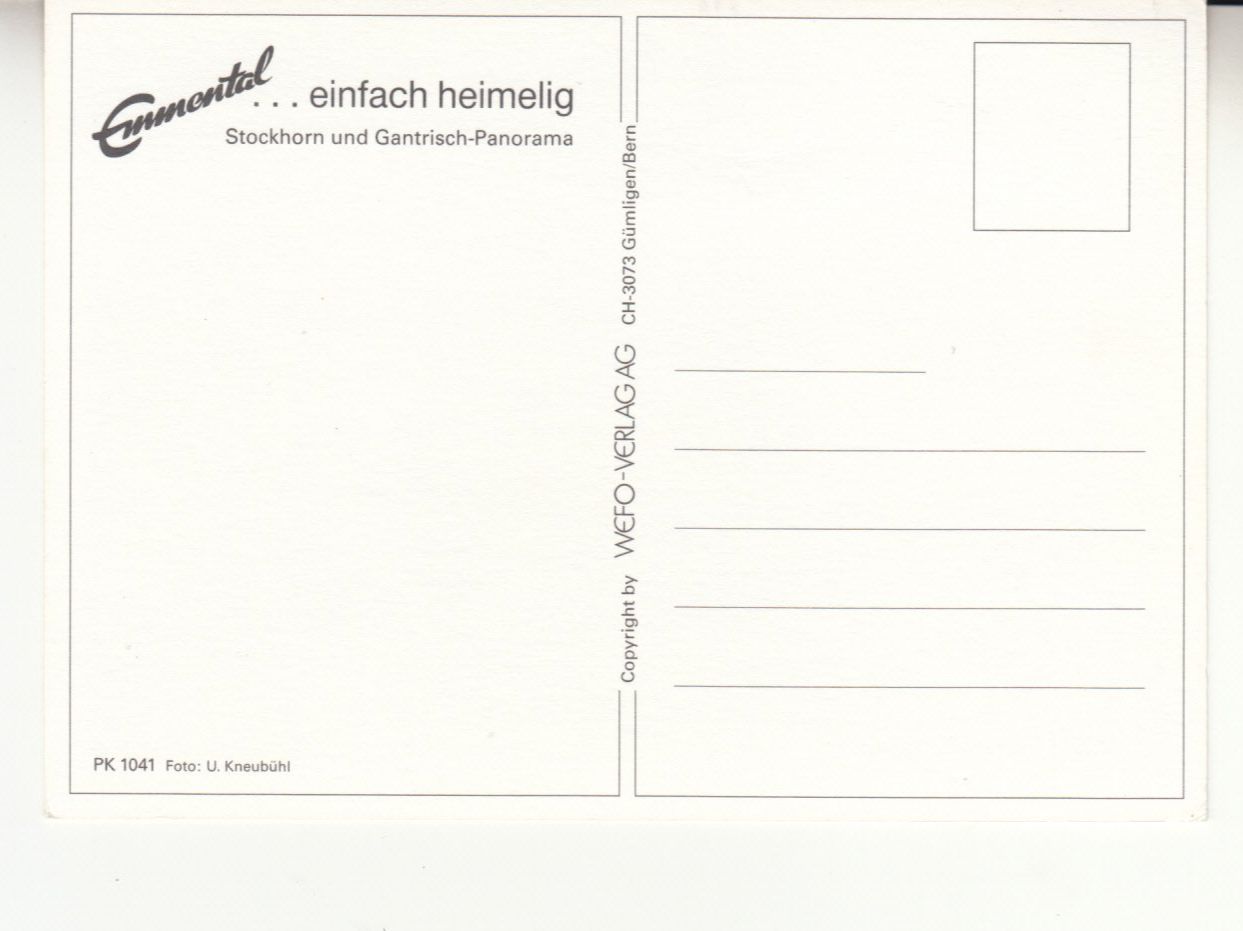 Ansichtskarten: Emmental ca. 1980 – Gebraucht aus Bürglen TG von StampGraf 1