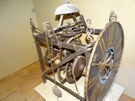 Antike Turmuhr Eisenuhr Zifferblatt Pendel Glocke Zeiger