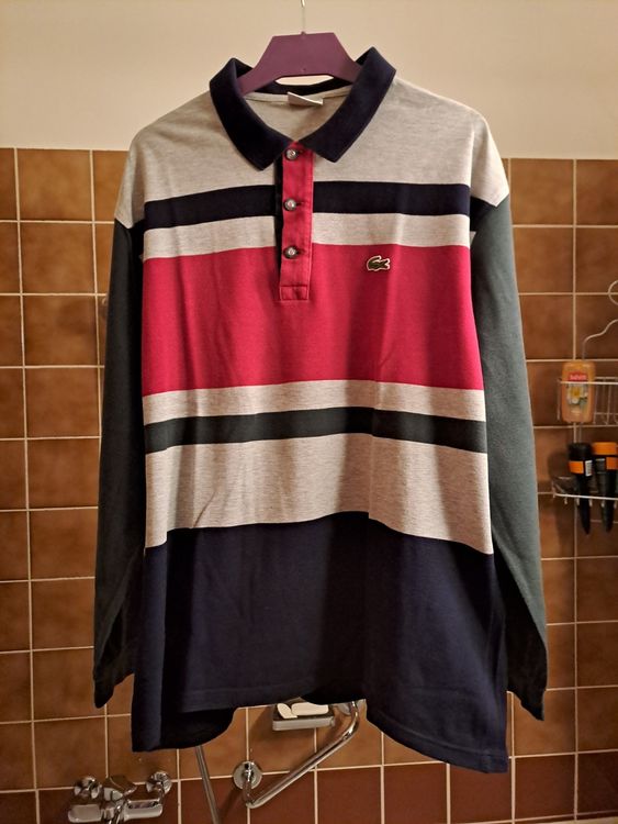 Chemise Homme Ted Lapidus Vintage Coton Beige à Rayures - Taille 44, Manches Longues, Fabriquée En France