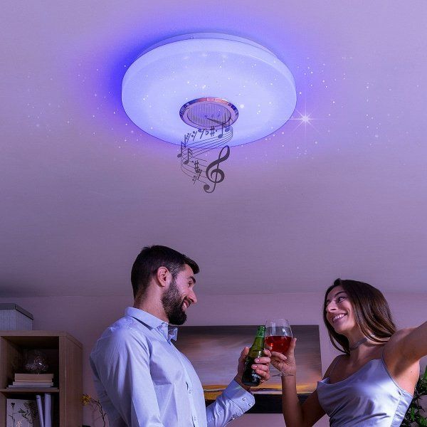 Lampadari & plafoniere: LED-Deckenleuchte mit Lautsprecher und Fernbedienung – Nuovo e nell'imballaggio originale da Châtelaine venduto da topshop.switzerland 1