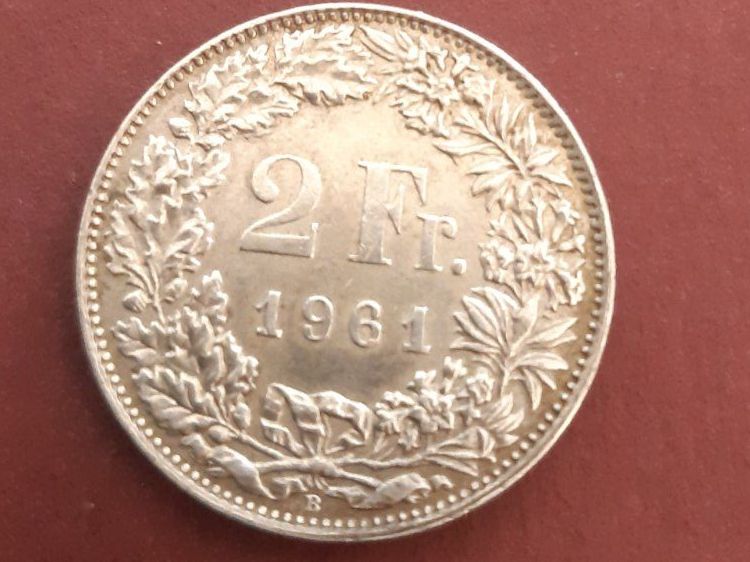 Metalli preziosi: Schweiz, 2 Fr. 1961, Silber , Erh.s.scan – Usato da Caslano venduto da Enrico15 1