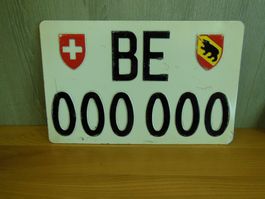 Plaque BE 000000 EMALCO CORGEMONT
