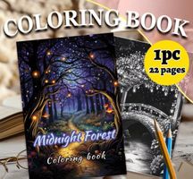 Malbuch für Erwachsene: Midnight Forrest-kreativ-Entspannung