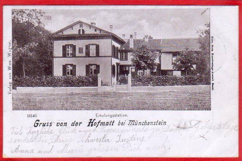 Cartoline postali: HOFMATT BEI MÜNCHENSTEIN 1902 – Usato da Grüningen venduto da Kartenlaube