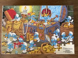 Puzzle Schlümpfe Schatztruhe vintage 