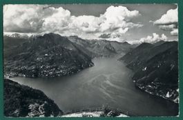 Lago di Lugano, Monte Brè e sfondo di Porlezza,1953,gelaufen