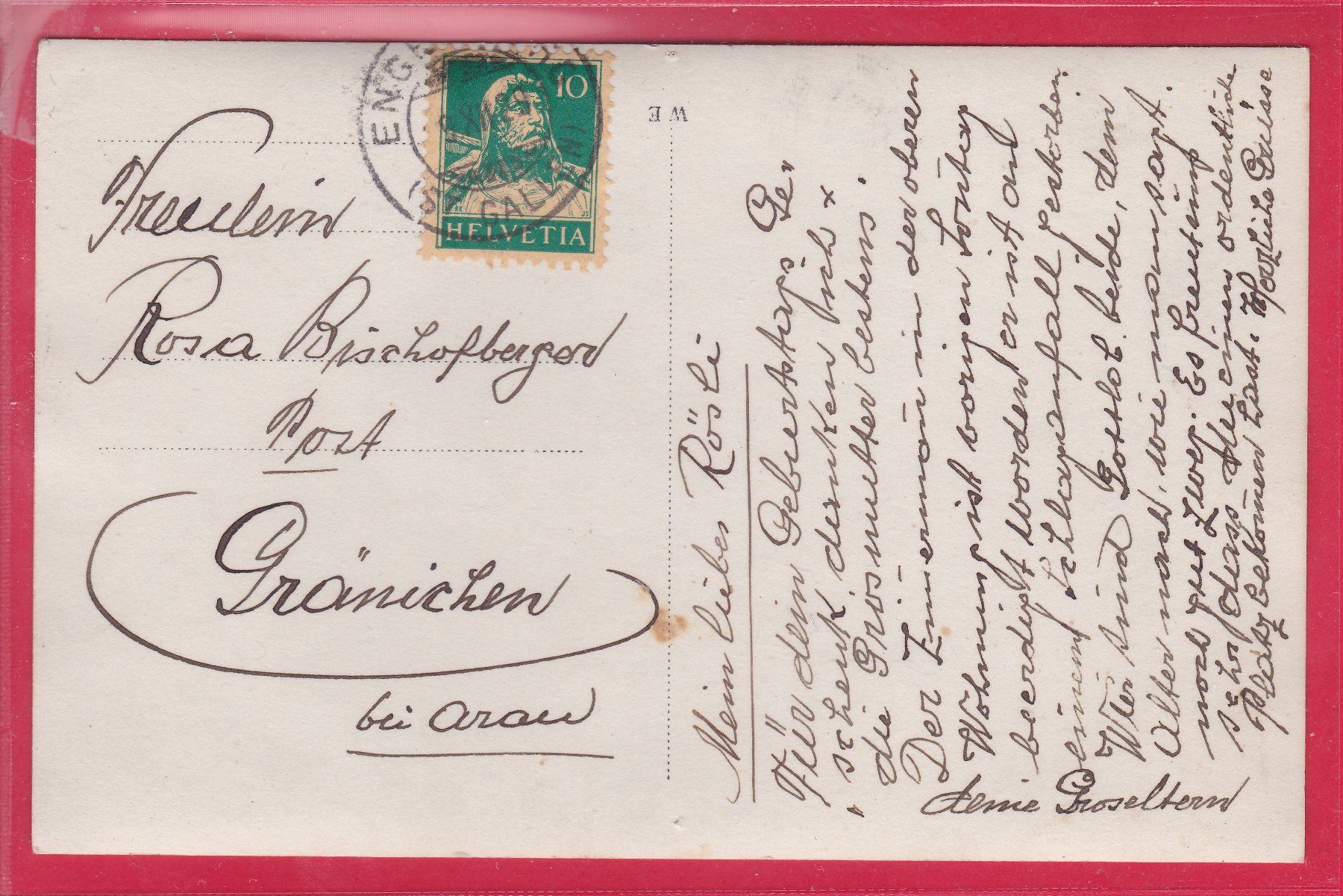 Cartoline postali: ENGELBURG MIT TANNENBERG, 9.12.1929 – Usato da Oberrieden venduto da Gebirgsstelze 1