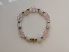 🤩ROSENQUARZ-MONDSTEIN ARMBAND & SILBER NEU