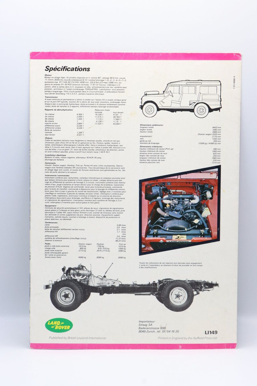 Land Rover Documenti: Land Rover V8 1981 Prospekt – Usato da Bühl b.Aarberg venduto da Collectorpassions 1