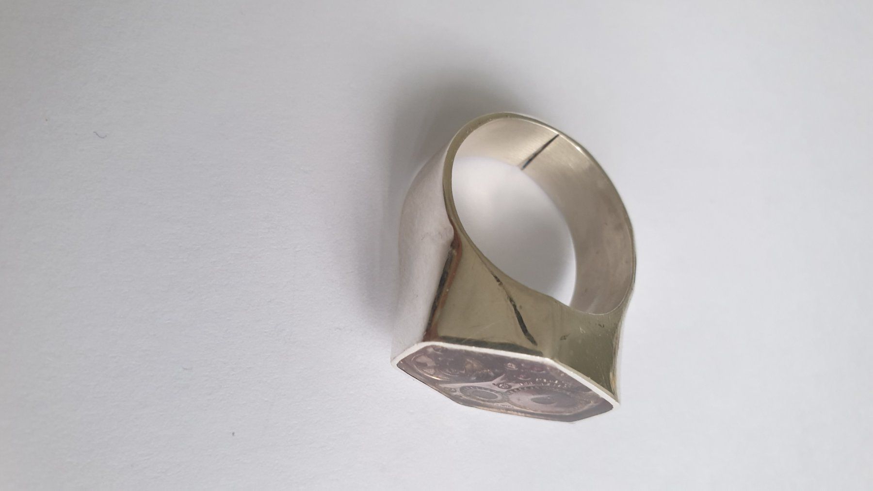 Anelli: Silberring mit mechanischen Uhrwerk hand made – Usato da Wettingen venduto da Hc41 2