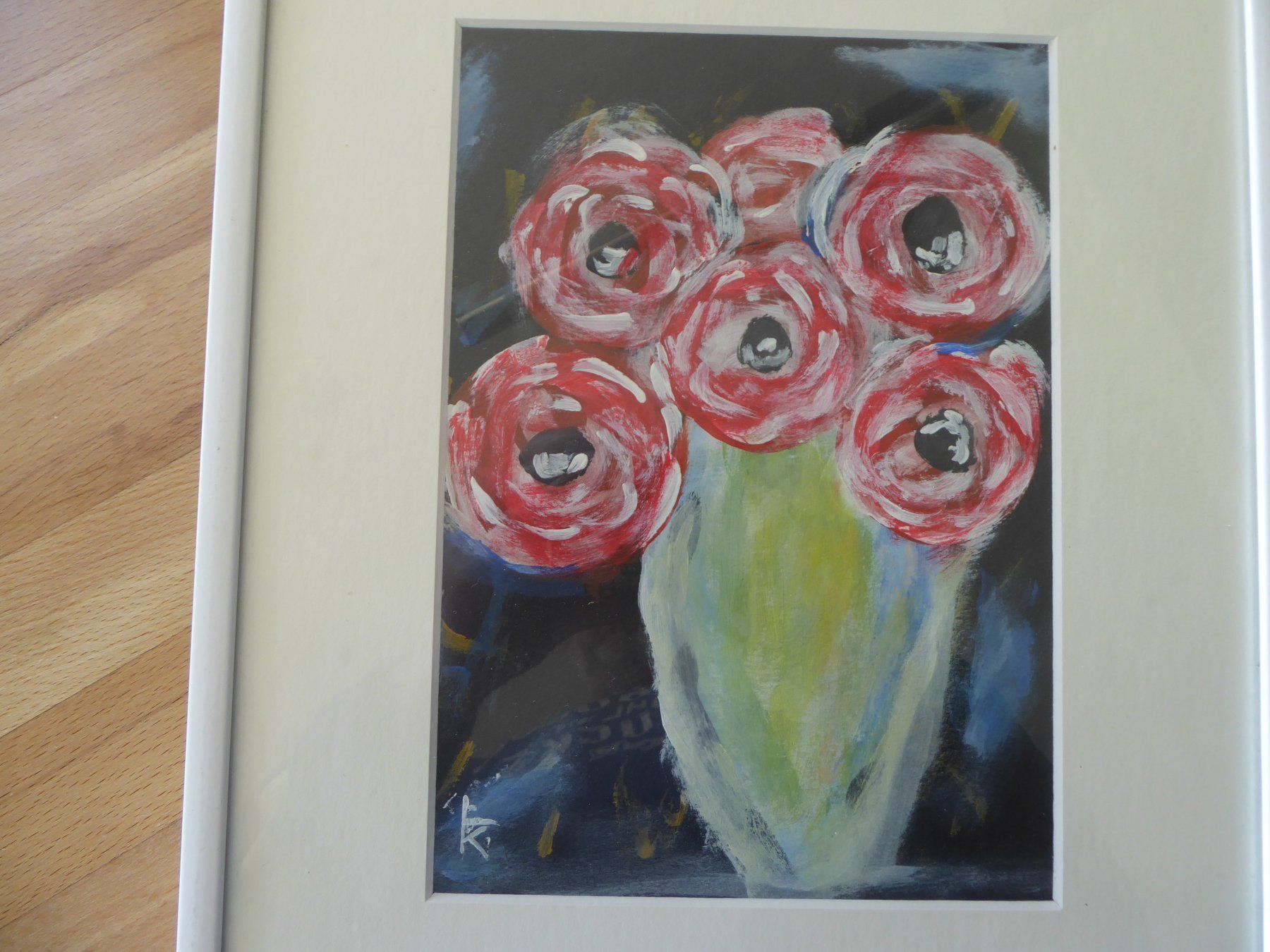Dipinti: Modern Art, Vase mit Blumen, Original – Nuovo (secondo la descrizione) da Uzwil venduto da kulu53 1