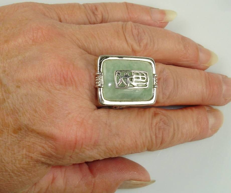 Anelli: Ring Silber mit grüner Jade – Usato da Stans venduto da wer_fd5f 2