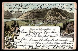 Lithographie Heimwehfluh, Restaurant Heimwehfluh, Panorama m